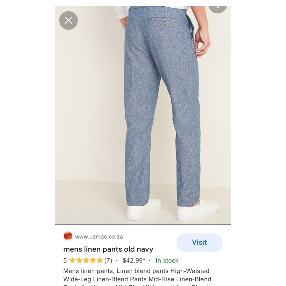 Old Navy Men’s size L Linen Blend Wide Leg Pants